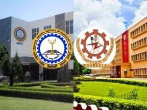 campus pics of nit jaipur and nit rourkela with their logo